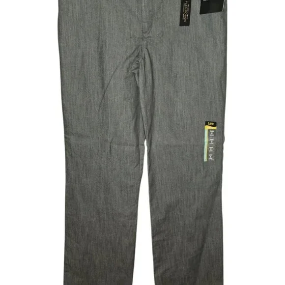 Lee Flex Motion Straight-Leg Pants, Grey New With Tags Size: 10 Regular - Picture 4 of 7